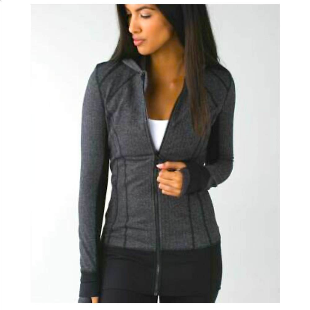 Lululemon Daily Practice Jacket Heathered Herringbone Heathered Black - Size 8